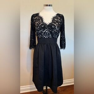 Eliza J Black Lace & Faille Party Cocktail Dress, Size 8, Excellent Condition!